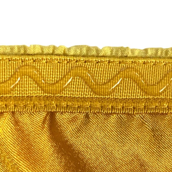 Yellow Strapless Crinkle Sheer Stripe Pleated Dress 6 Girly Flowy HOCO Pageant - Picture 9 of 13